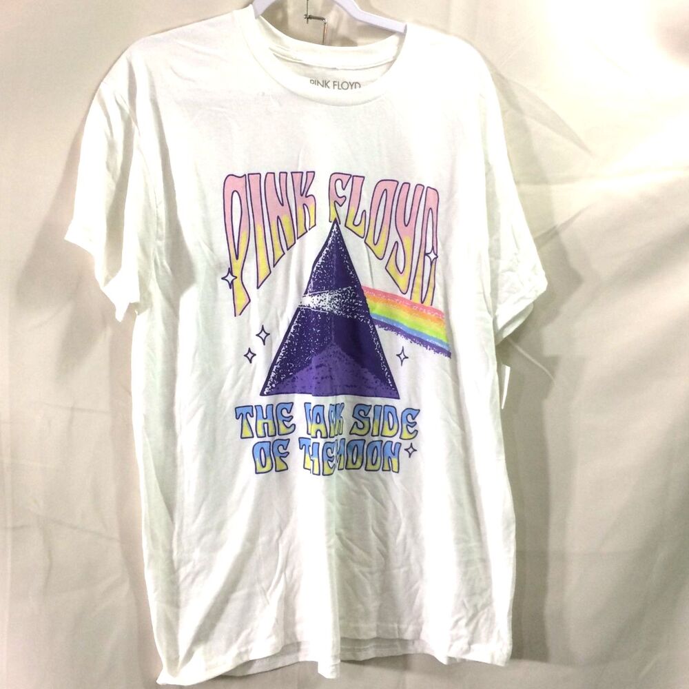 Pink Floyd The Dark Side Of The Moon Graphic T Shirt White Size Large